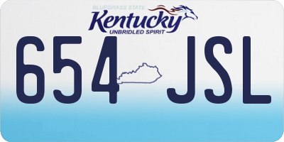 KY license plate 654JSL