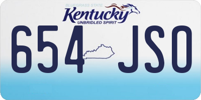 KY license plate 654JSO