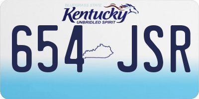 KY license plate 654JSR