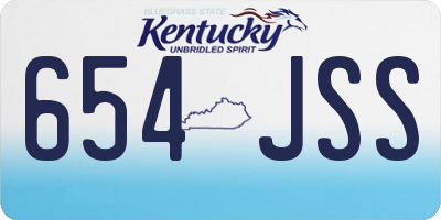 KY license plate 654JSS
