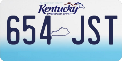 KY license plate 654JST