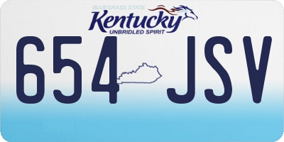 KY license plate 654JSV