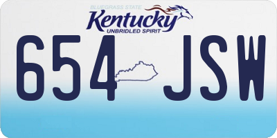 KY license plate 654JSW