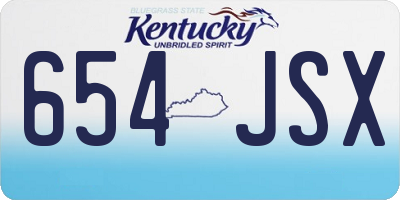 KY license plate 654JSX