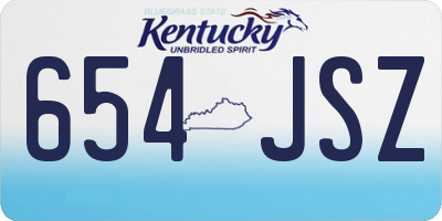 KY license plate 654JSZ