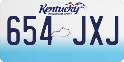 KY license plate 654JXJ
