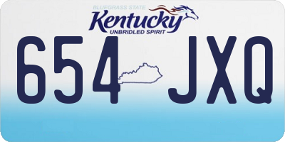 KY license plate 654JXQ