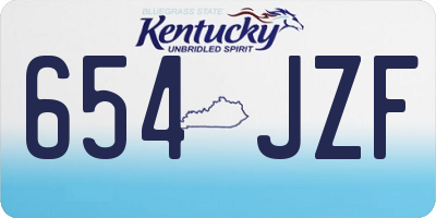 KY license plate 654JZF
