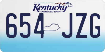KY license plate 654JZG