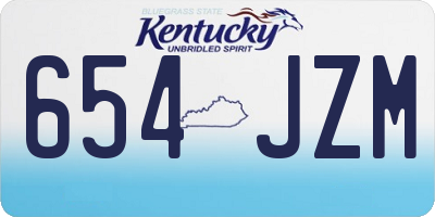 KY license plate 654JZM