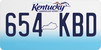 KY license plate 654KBD