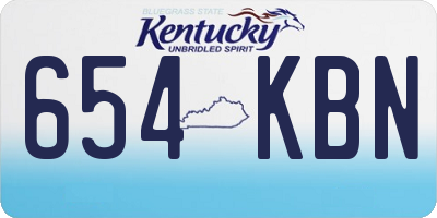KY license plate 654KBN