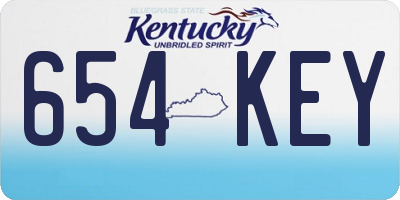 KY license plate 654KEY