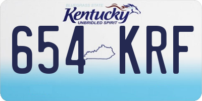 KY license plate 654KRF