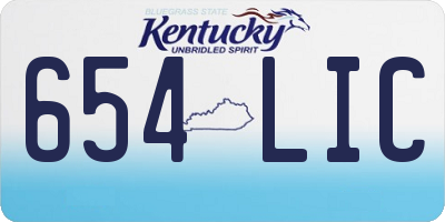 KY license plate 654LIC