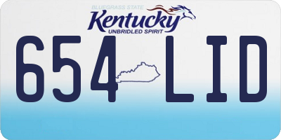 KY license plate 654LID