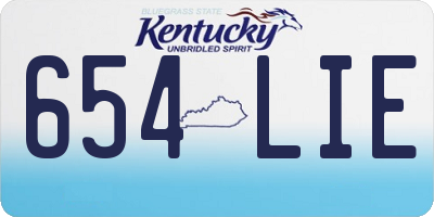 KY license plate 654LIE