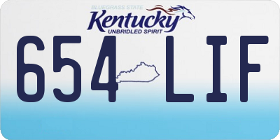 KY license plate 654LIF