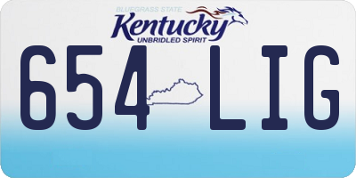 KY license plate 654LIG