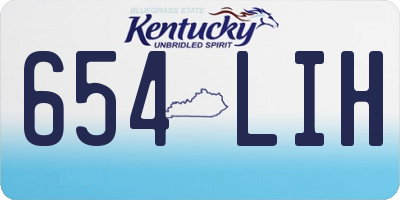 KY license plate 654LIH