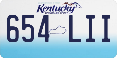 KY license plate 654LII