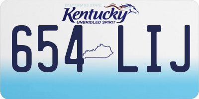 KY license plate 654LIJ