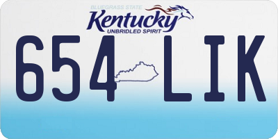 KY license plate 654LIK