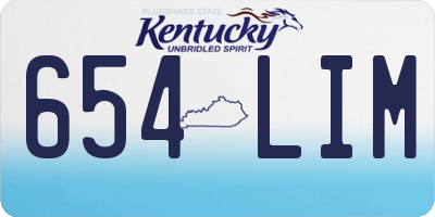 KY license plate 654LIM