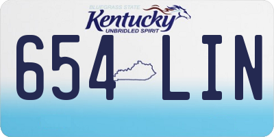 KY license plate 654LIN