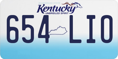 KY license plate 654LIO