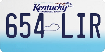 KY license plate 654LIR