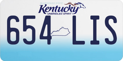 KY license plate 654LIS
