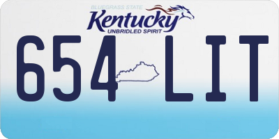 KY license plate 654LIT