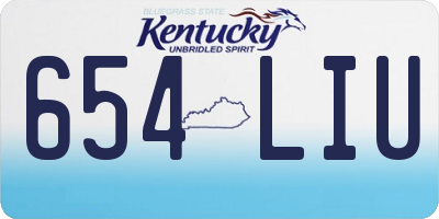 KY license plate 654LIU