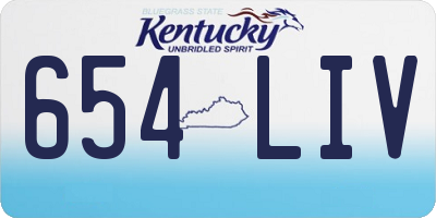 KY license plate 654LIV