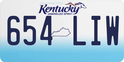 KY license plate 654LIW