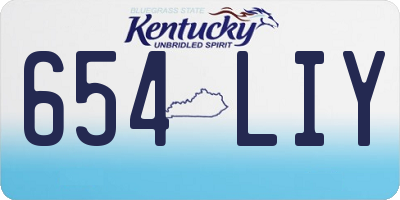 KY license plate 654LIY