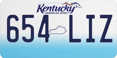 KY license plate 654LIZ