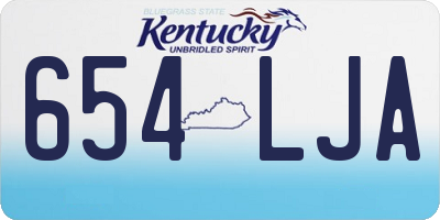 KY license plate 654LJA