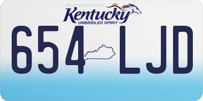 KY license plate 654LJD