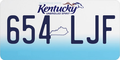 KY license plate 654LJF