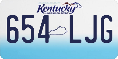 KY license plate 654LJG