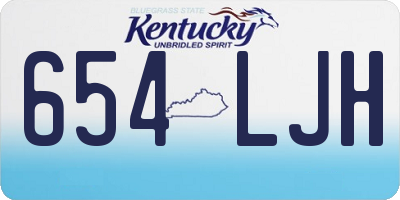 KY license plate 654LJH