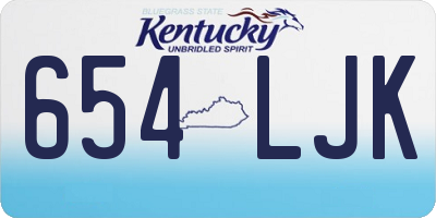 KY license plate 654LJK