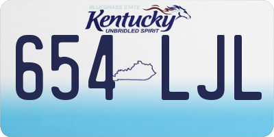 KY license plate 654LJL