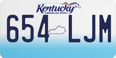 KY license plate 654LJM