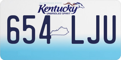 KY license plate 654LJU