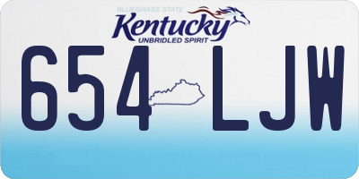 KY license plate 654LJW