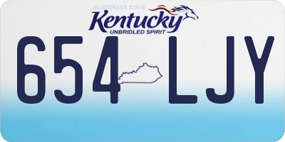 KY license plate 654LJY