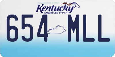 KY license plate 654MLL